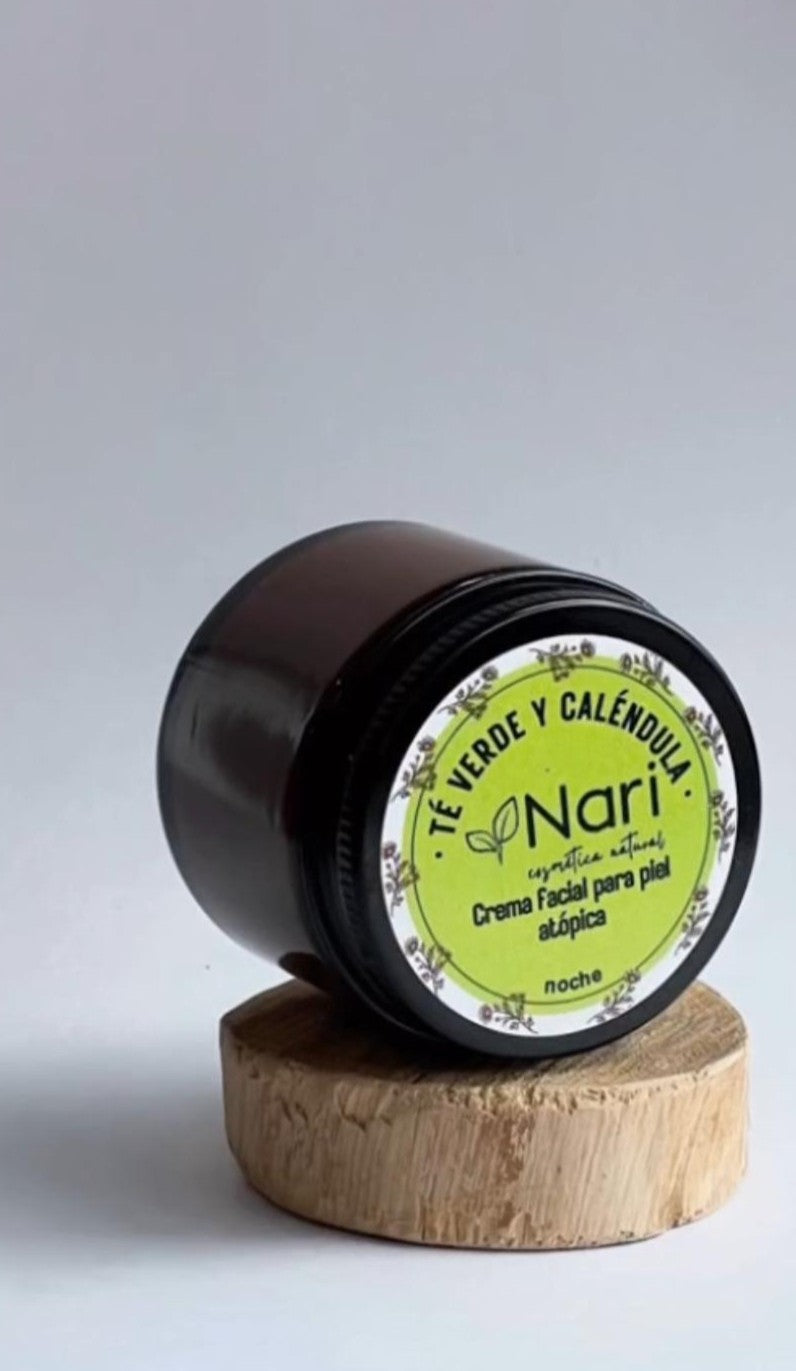 Crema facial para piel sensible (atópica) de te verde y caléndula