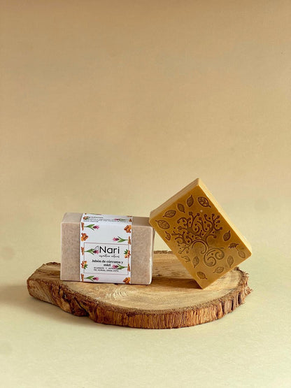 Jabón facial y corporal de Cúrcuma y Miel  Antioxidante y Cicatrizante